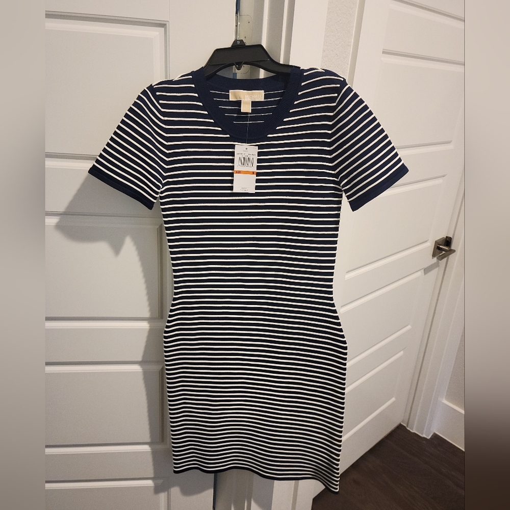 Michael Kors Dress, Blue w/White Stripes